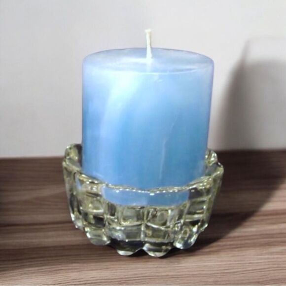 Vintage Princess House Clear Ribbed Round Crystal 3-Way Candle Holder Set - Picture 15 of 16